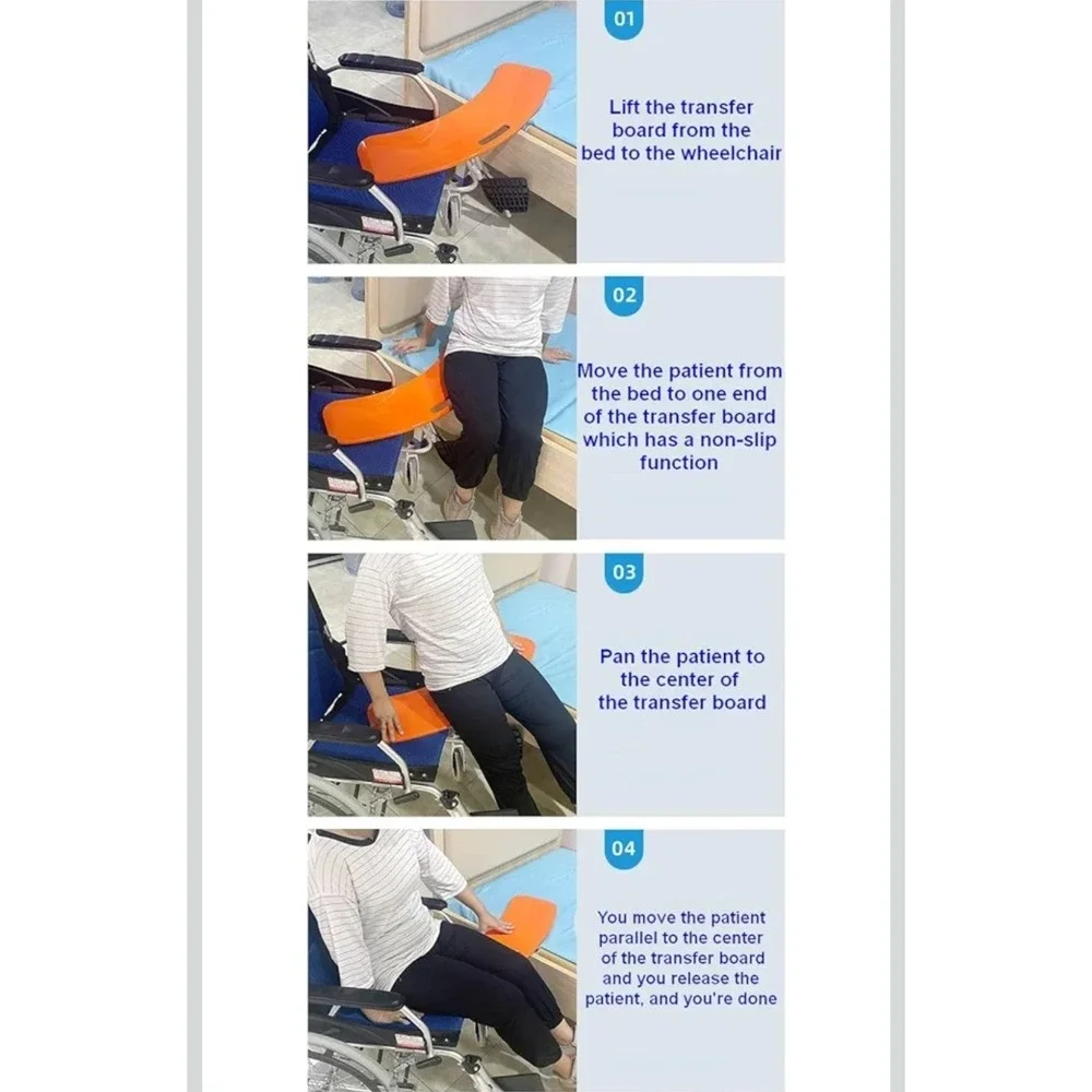 Patient Slide Transfer Board Mobility Assist Device, 440 Lbs Capacity Wheelchair